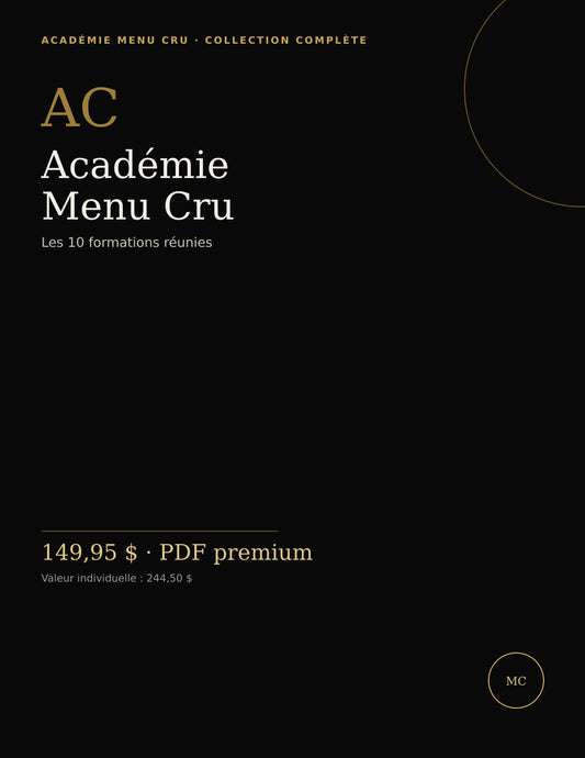 Académie Menu Cru complète